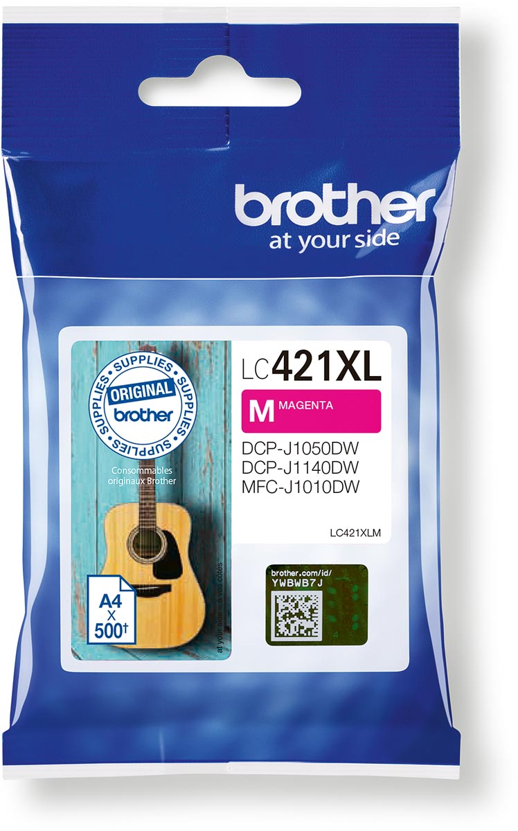 Brother inktcartridge, 500 pagina&apos;s, OEM LC-421XLM, magenta afbeelding