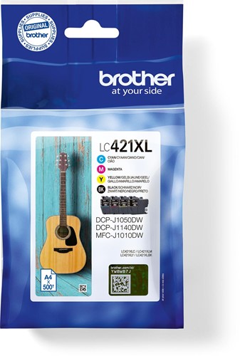 Brother inktcartridge,  500 pagina's, OEM LC-421XLVAL, 4 kleuren