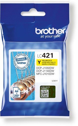 Brother cartouche d'encre,  200 pages, OEM LC-421Y, jaune