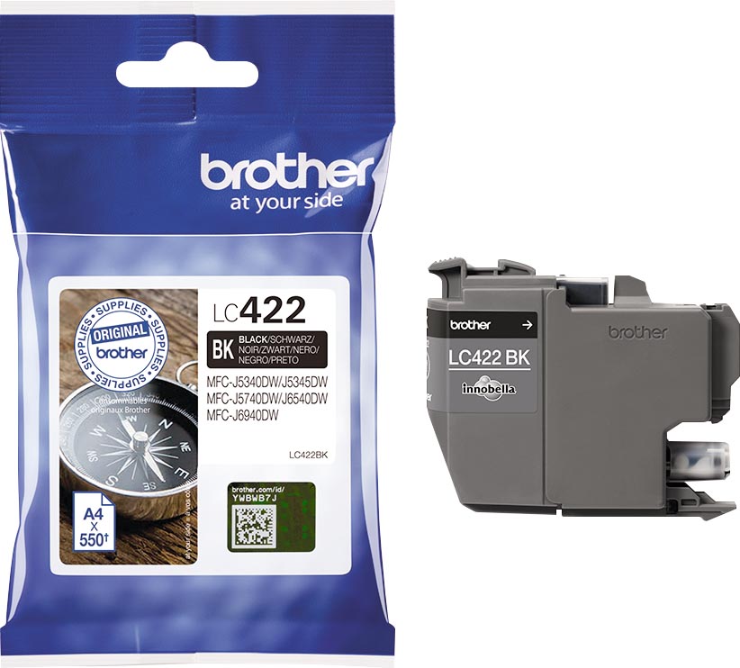Brother inktcartridge, 550 pagina&apos;s, OEM LC-422BK, zwart afbeelding