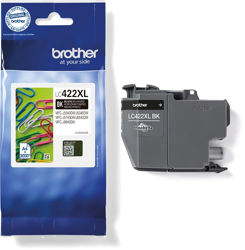 Brother inktcartridge, 3.000 pagina&apos;s, OEM LC-422XLBK, zwart afbeelding
