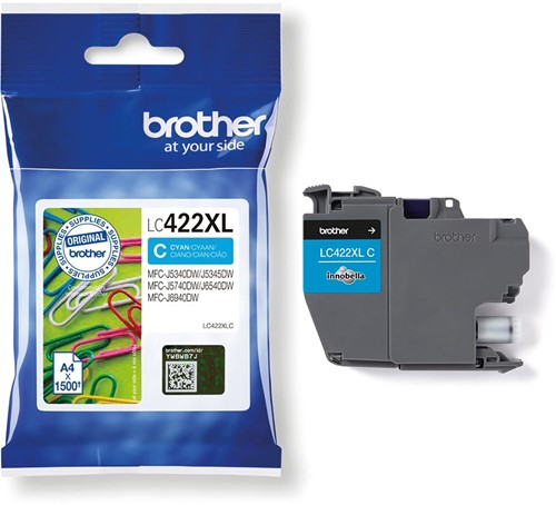 Brother inktcartridge, 1.500 pagina's, OEM LC-422XLC, cyaan