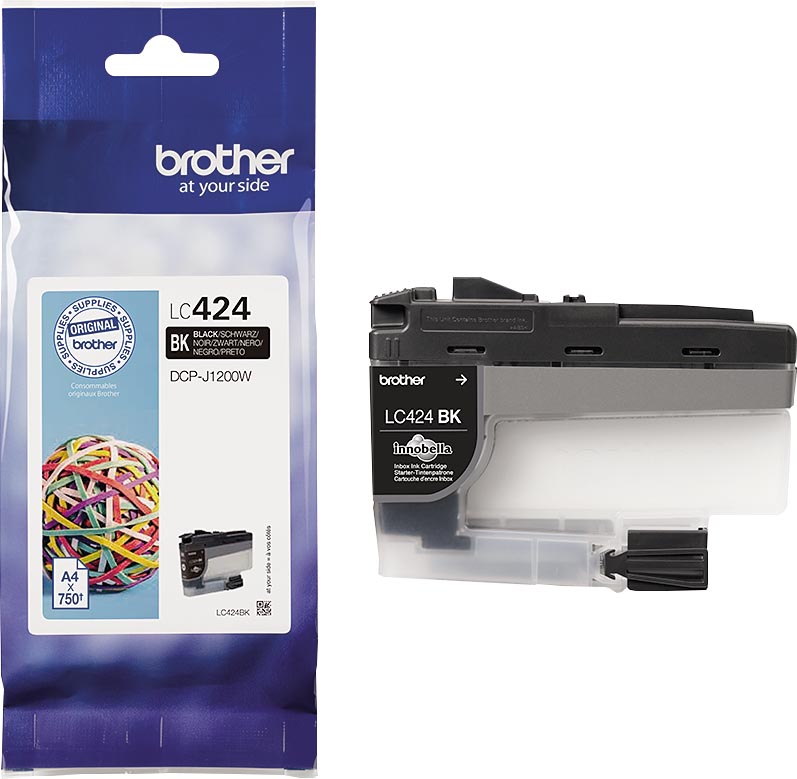 Brother inktcartridge, 750 pagina&apos;s, OEM LC-424BK, zwart afbeelding
