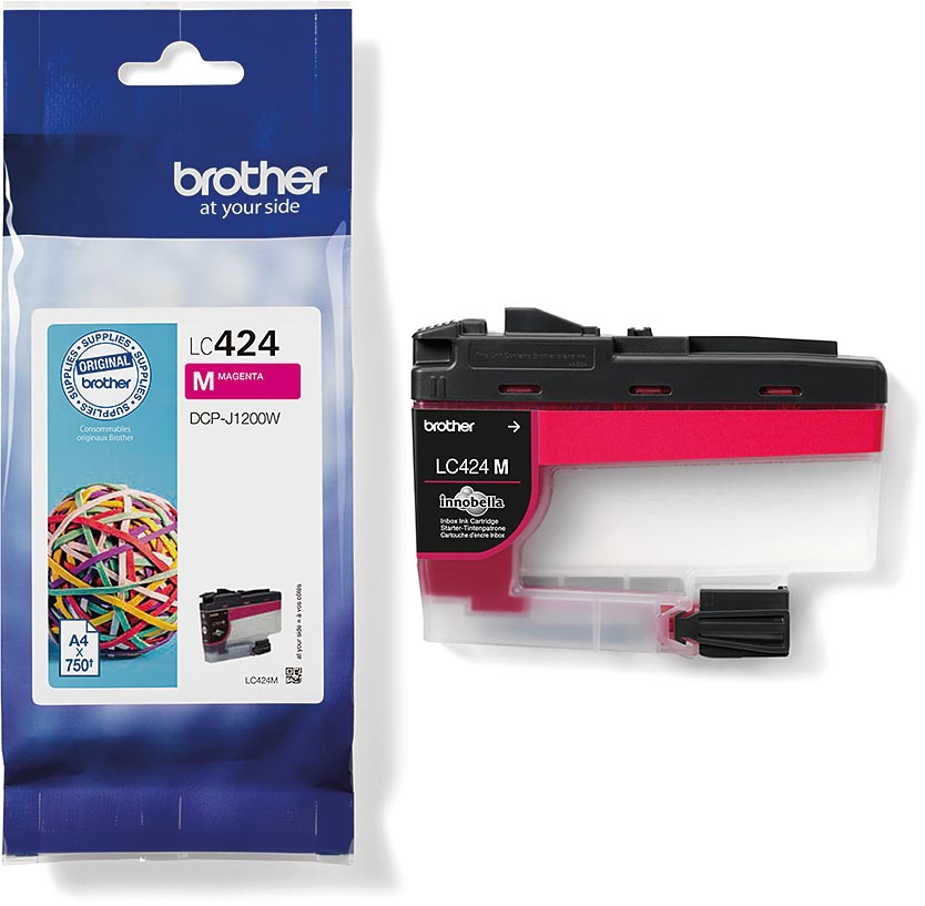 Brother inktcartridge, 750 pagina&apos;s, OEM LC-424M, magenta afbeelding