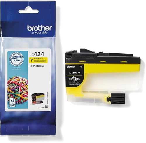 Brother inktcartridge, 750 pagina's, OEM LC-424Y, geel