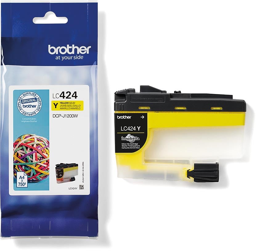 Brother inktcartridge, 750 pagina&apos;s, OEM LC-424Y, geel afbeelding