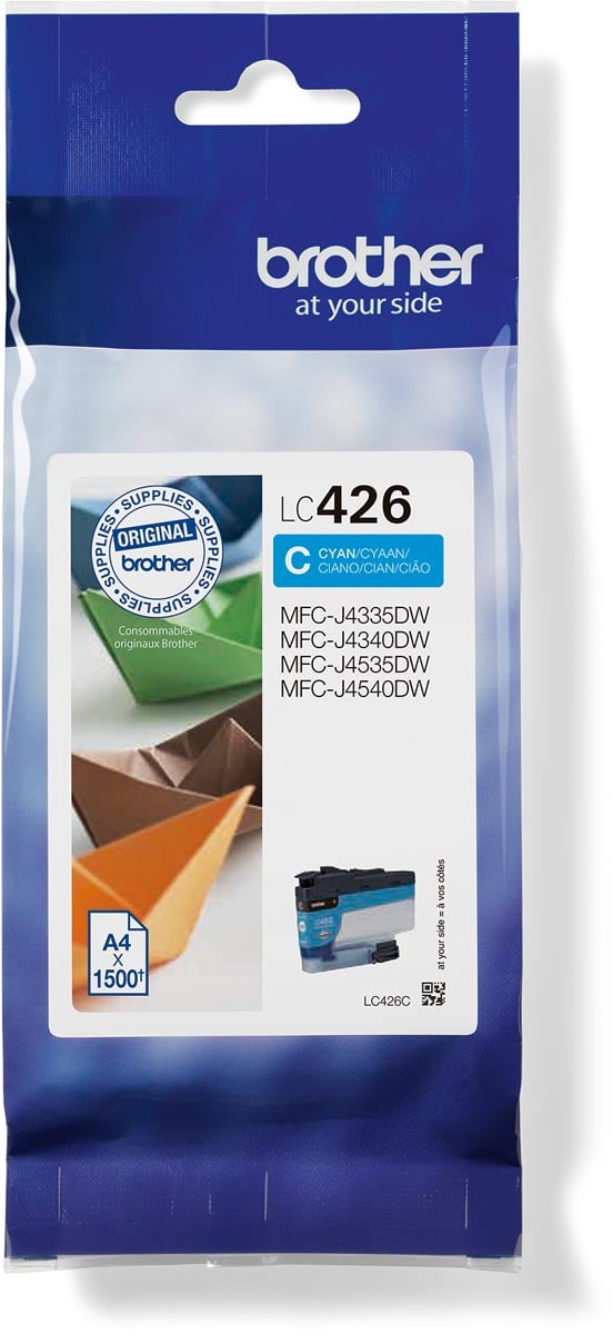 Brother inktcartridge, 1.500 pagina&apos;s, OEM LC-426C, cyaan afbeelding