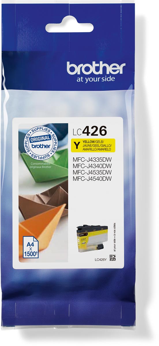 Brother inktcartridge, 1.500 pagina&apos;s, OEM LC-426Y, geel afbeelding