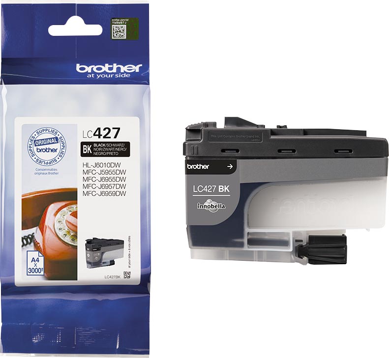 Brother inktcartridge, 3.000 pagina&apos;s, OEM LC-427BK, zwart afbeelding