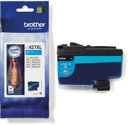 Brother inktcartridge, 5.000 pagina's, OEM LC-427XLC, cyaan