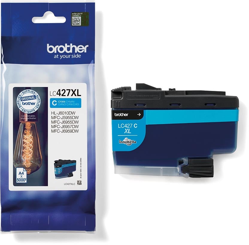 Brother inktcartridge, 5.000 pagina&apos;s, OEM LC-427XLC, cyaan afbeelding