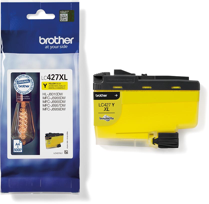 Brother inktcartridge, 5.000 pagina&apos;s, OEM LC-427XLY, geel afbeelding
