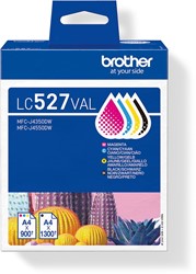 Brother cartouche d"encre, 900 - 1.300 pages, OEM LC-527VAL, 4 couleurs