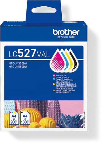 Brother cartouche d"encre, 900 - 1.300 pages, OEM LC-527VAL, 4 couleurs