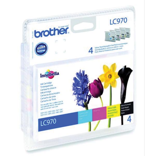 Brother inktcartridge, 300 pagina&apos;s, OEM LC-970VALBP, 4 kleuren afbeelding