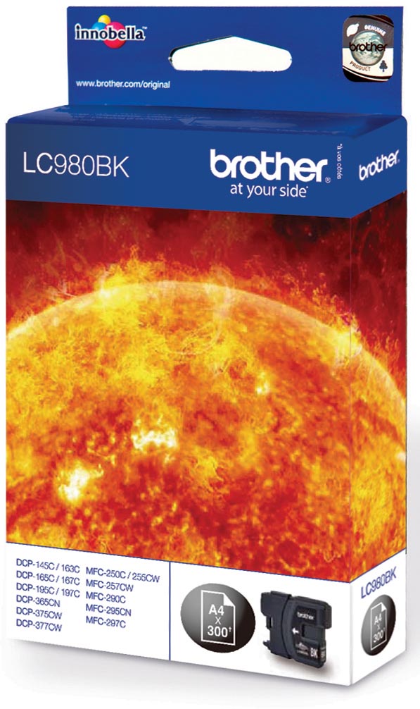Brother inktcartridge, 300 pagina&apos;s, OEM LC-980BK, zwart afbeelding