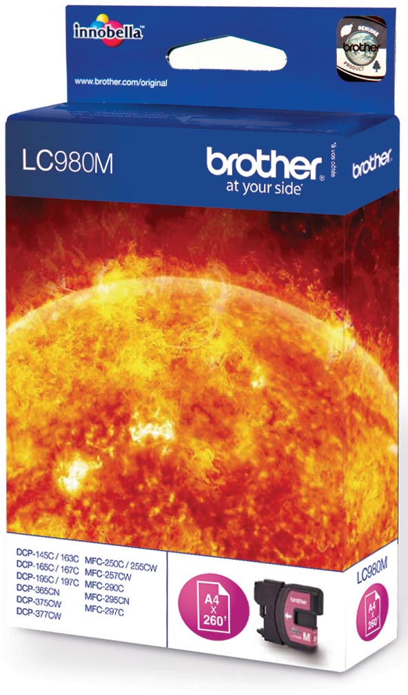Brother inktcartridge, 260 pagina&apos;s, OEM LC-980M, magenta afbeelding
