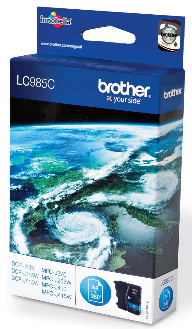 Brother inktcartridge, 260 pagina&apos;s, OEM LC-985C, cyaan afbeelding