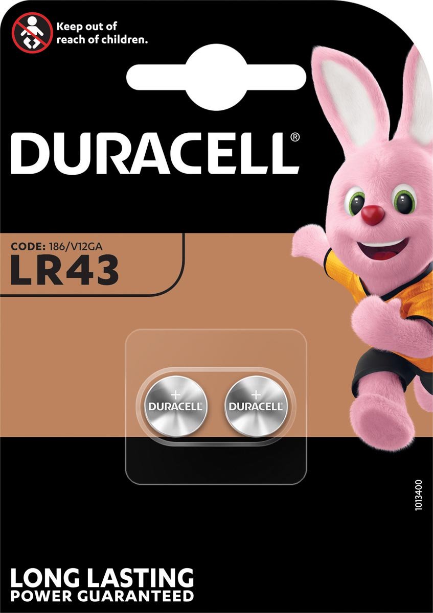 Duracell knoopcel Electronics LR43, blister van 2 stuks afbeelding