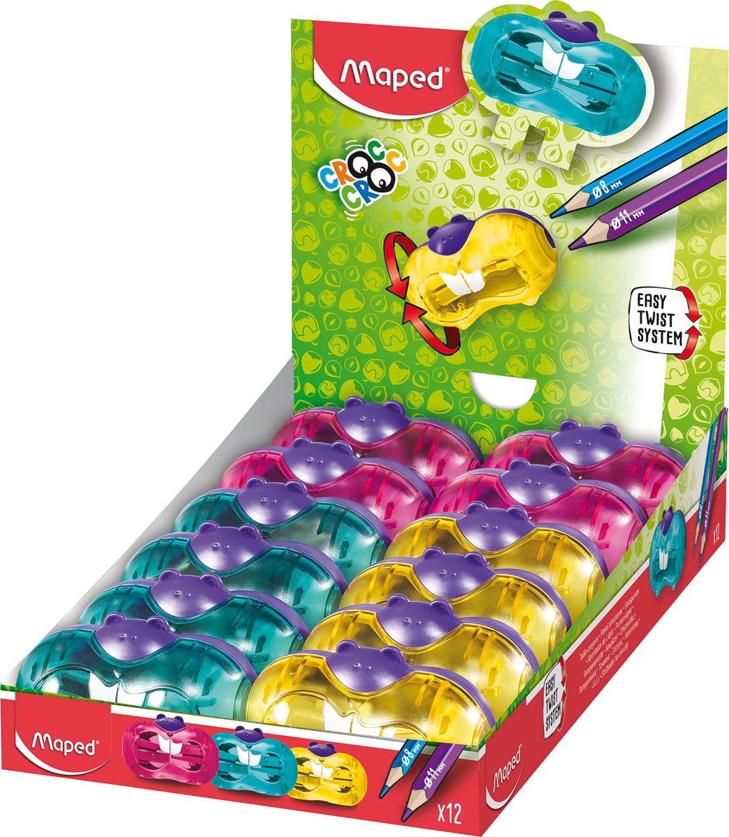 Maped Croc Croc Twist slijper, 2-gaats, assorti, display van 12 stuks afbeelding