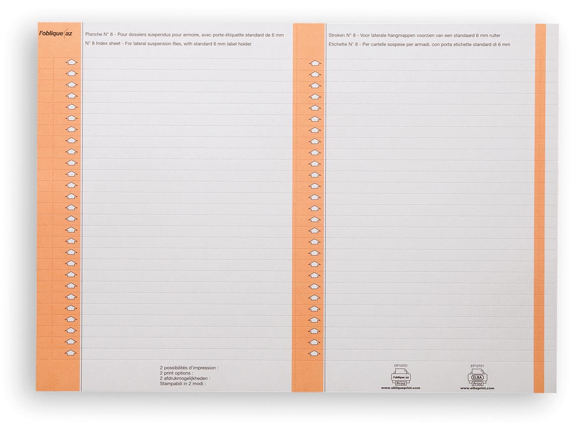Elba ruiterstrook type 8, vel met 2x27 etiketten, pak van 270 etiketten, oranje