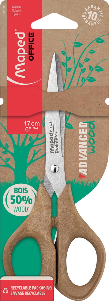 Maped Office Advanced Wood schaar, 17 cm, symmetrisch Maped Office Advanced Wood schaar, 17 cm, symmetrisch