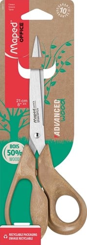 Maped Office Advanced Wood schaar, 21 cm, asymmetrisch