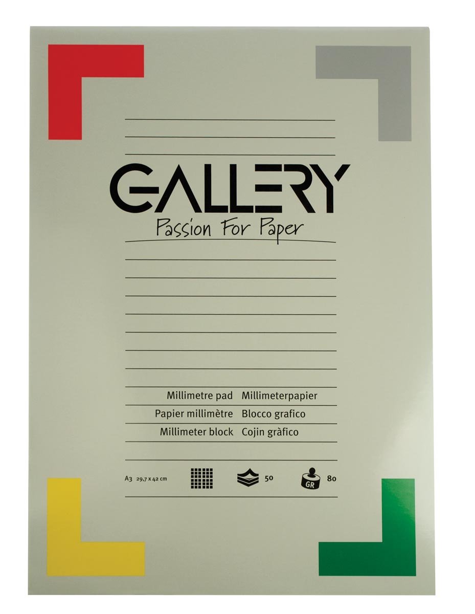 Gallery millimeterpapier, ft 29,7 x 42 cm (A3), blok van 50 vel afbeelding