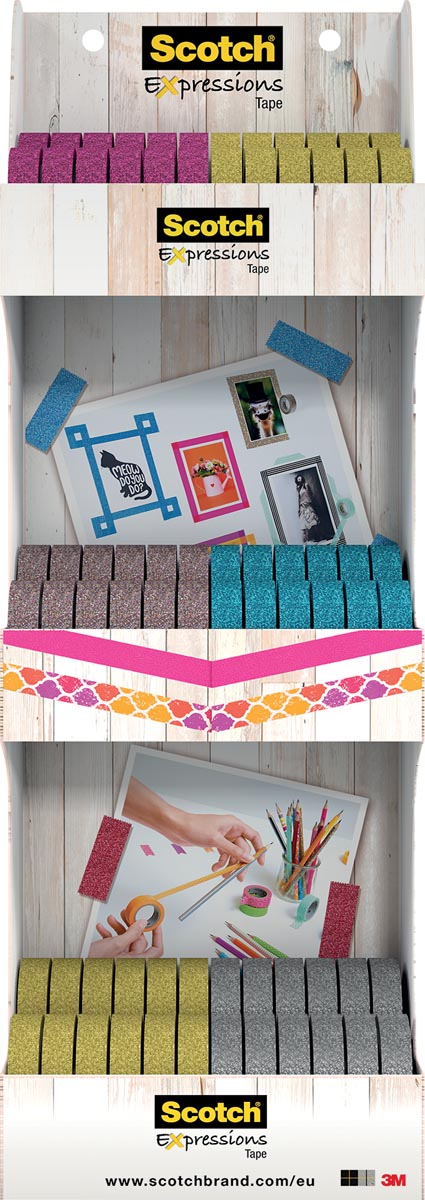 Scotch Expressions Glitter Tape Display Met 72 Stuks In Geassorteerde Kleuren huismerk kopen in de aanbieding Scotch Expressions Glitter Tape Display Met 72 Stuks In Geassorteerde Kleuren huismerk kopen in de aanbieding