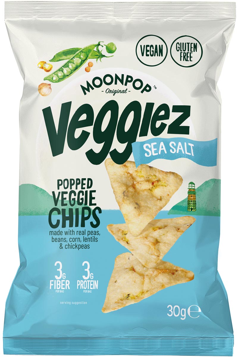 Moonpop Veggiez chips Sea Salt, zak van 30 g Moonpop Veggiez chips Sea Salt, zak van 30 g