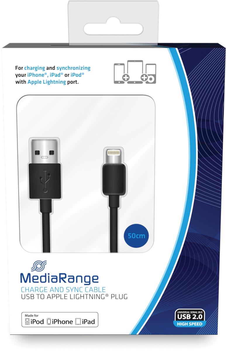 Oplaad En Gegevenskabel Met Apple Lightning Stekker 50Cm Zwart huismerk kopen in de aanbieding Oplaad En Gegevenskabel Met Apple Lightning Stekker 50Cm Zwart huismerk kopen in de aanbieding