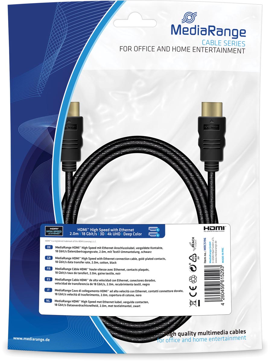 Hdmi High Speed Met Ethernet Kabel Vergulde Contacten Textielmantel 20M huismerk kopen in de aanbieding Hdmi High Speed Met Ethernet Kabel Vergulde Contacten Textielmantel 20M huismerk kopen in de aanbieding