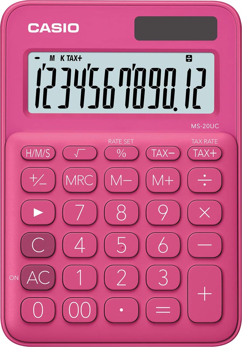 Casio bureaurekenmachine MS-20UC, rood afbeelding