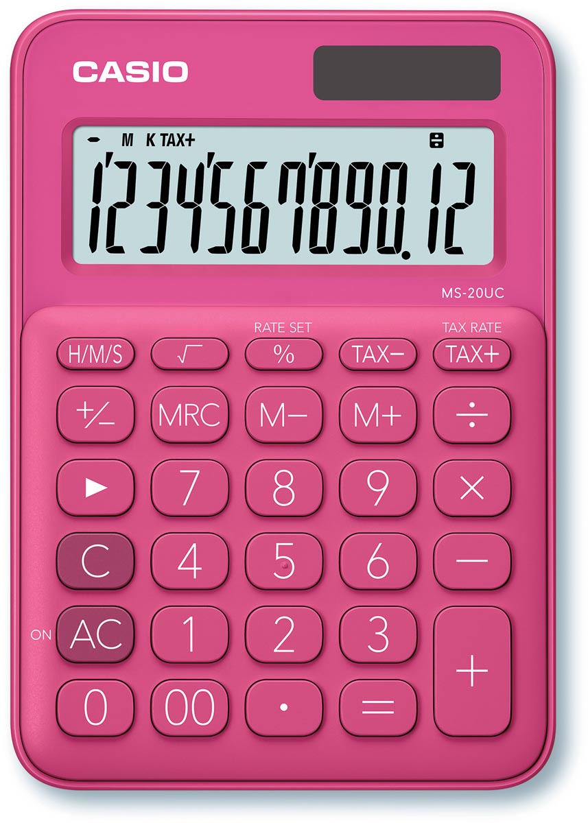 Casio bureaurekenmachine MS-20UC, rood