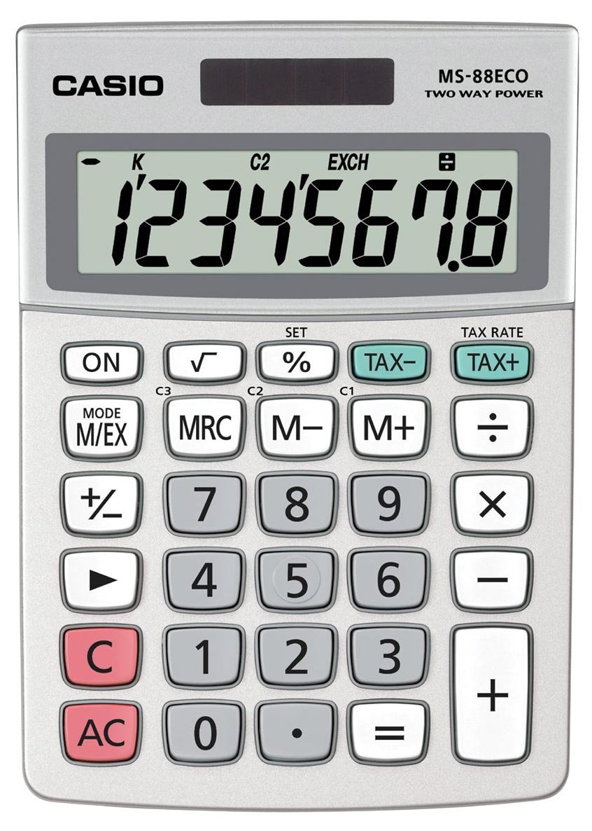 Casio bureaurekenmachine MS-88 ECO afbeelding
