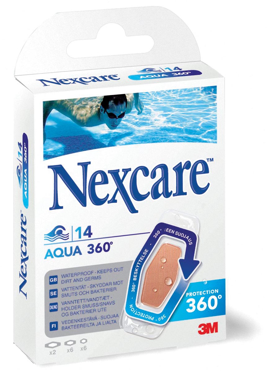 3M Pleister Nexcare Aqua 360 Graden 3 Formaten Blister Van 14 Stuks huismerk kopen in de aanbieding