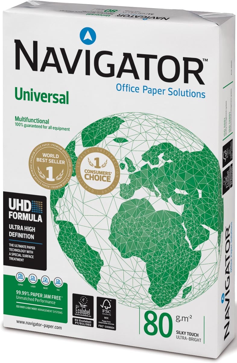 Navigator Universal printpapier ft A3, 80 g, pak van 500 vel afbeelding