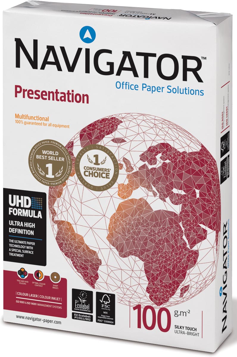 Navigator Presentation presentatiepapier ft A3, 100 g, pak van 500 vel afbeelding