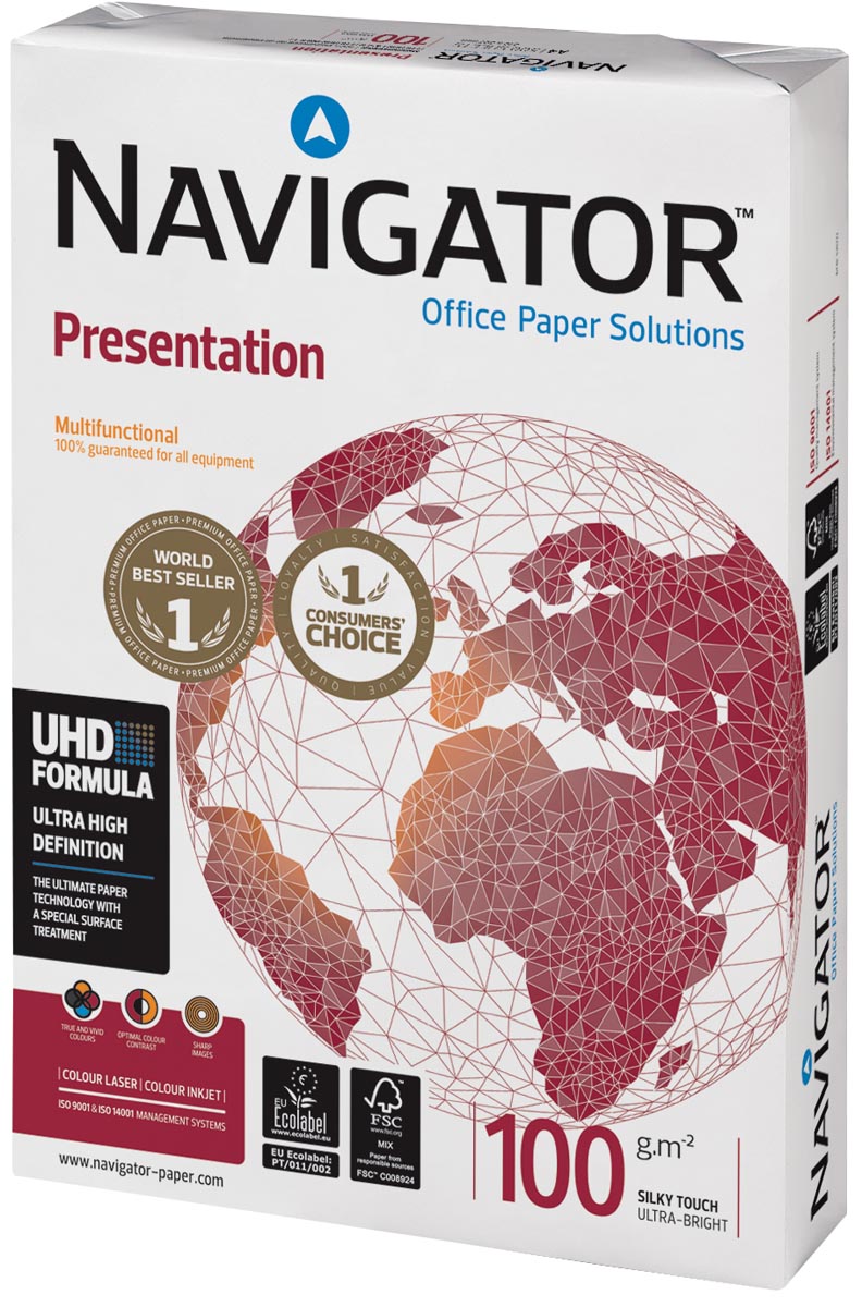 Navigator Presentation presentatiepapier ft A4, 100 g, pak van 500 vel afbeelding