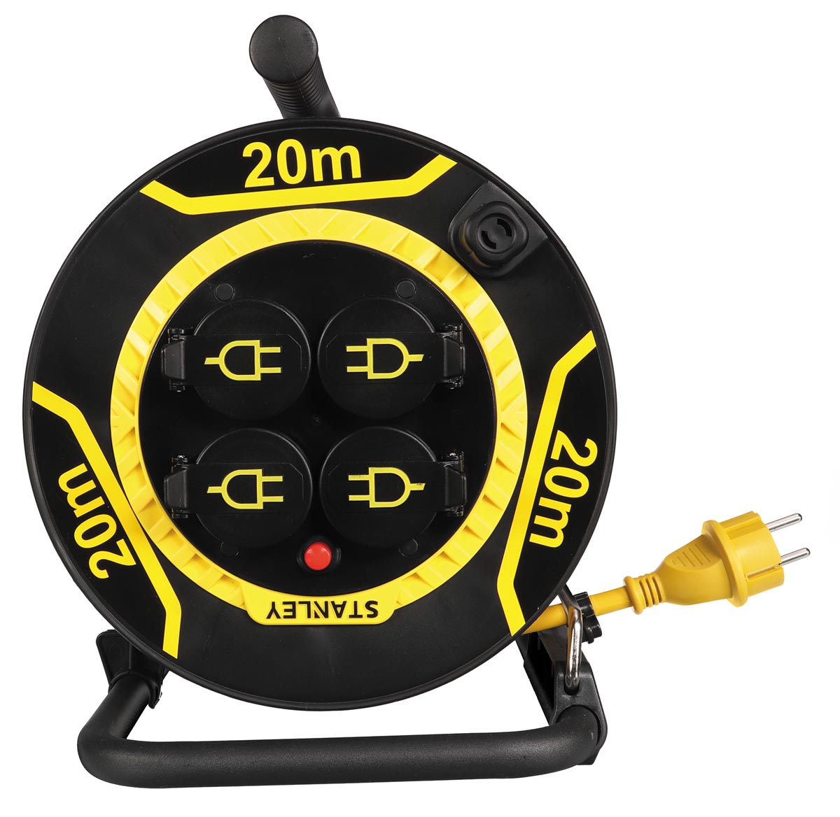 Stanley neopreen kabelhaspel 3G1,5, 20 meter, met 4 stopcontacten