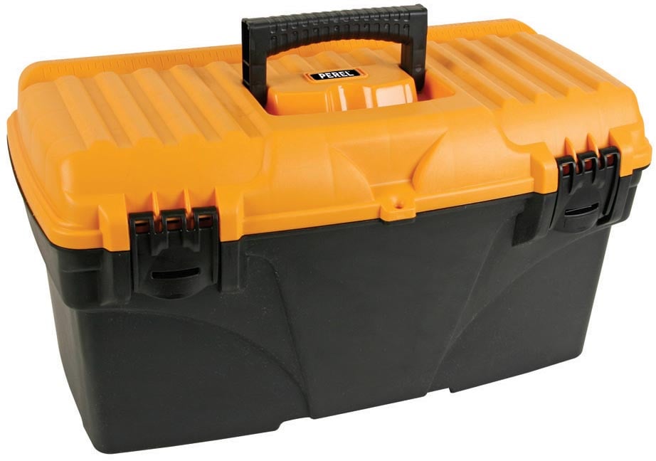 Perel gereedschapskoffer, ft 43,2 x 25 x 23,8 cm, leeg geleverd, zwart/geel