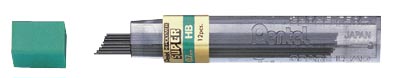Pentel potloodstiften, 0,7 mm, 2B, etui van 12 stuks afbeelding