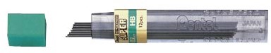 Pentel potloodstiften, 0,7 mm, HB, etui van 12 stuks