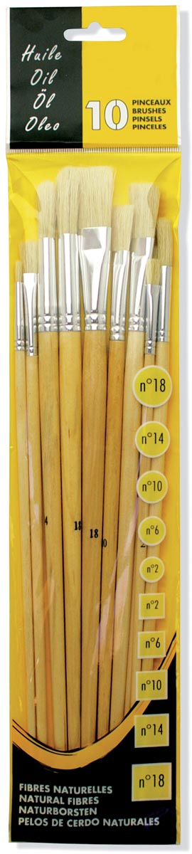 Olieverfpenseel, set van 10