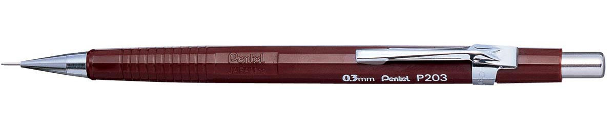 Pentel vulpotlood voor potloodstiften 0,3 mm, bruine houder