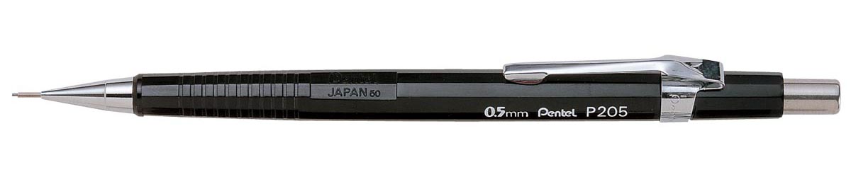 Pentel vulpotlood voor potloodstiften 0,5 mm, zwarte houder