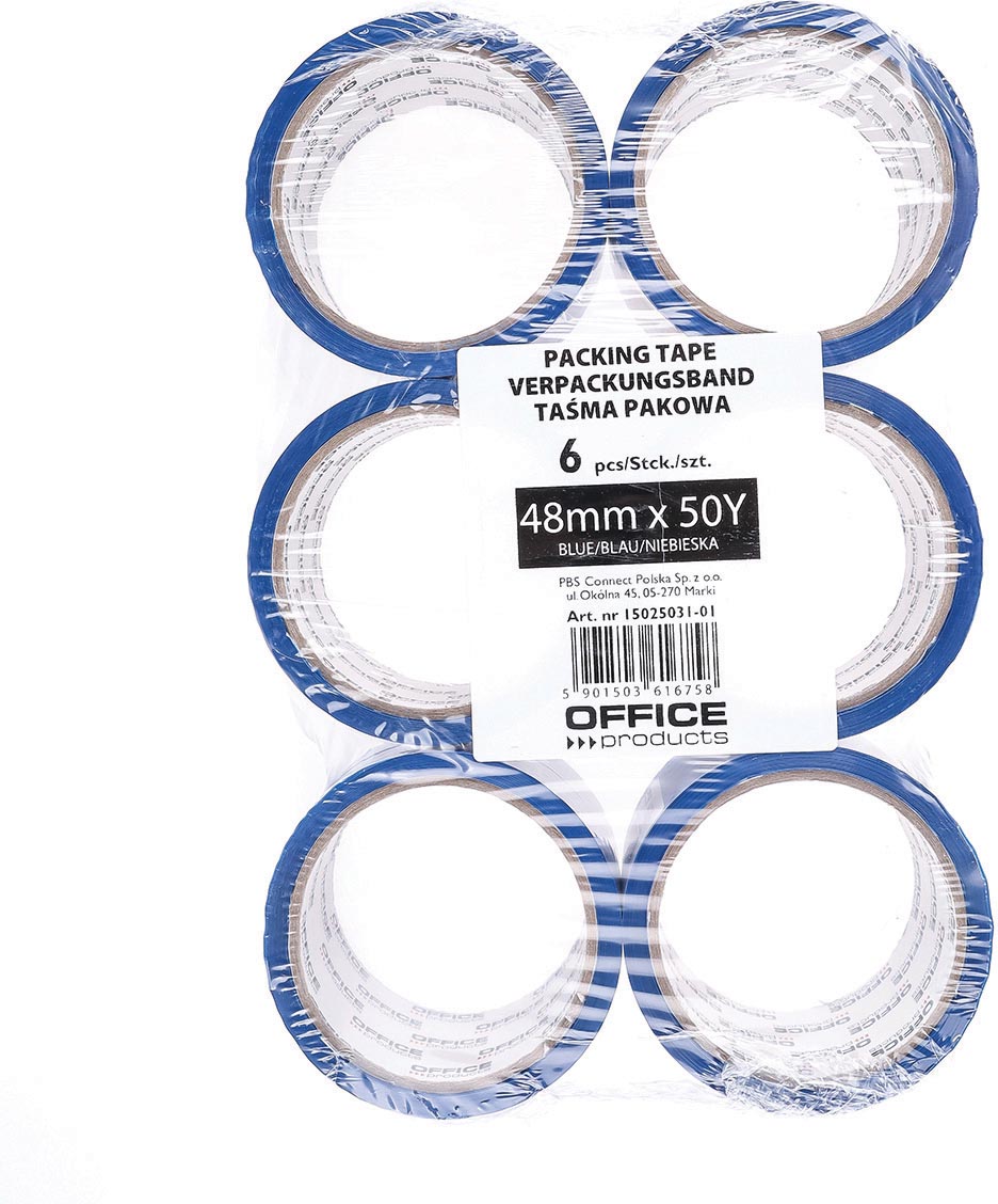 OFFICE products verpakkingstape, 48 mm x 46 m, blauw
