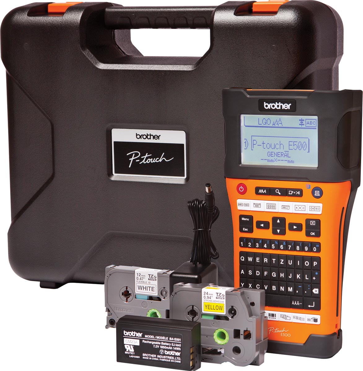 Brother beletteringssysteem PT-E550, inclusief koffer met 4 tapes, adapter en batterij Brother beletteringssysteem PT-E550, inclusief koffer met 4 tapes, adapter en batterij