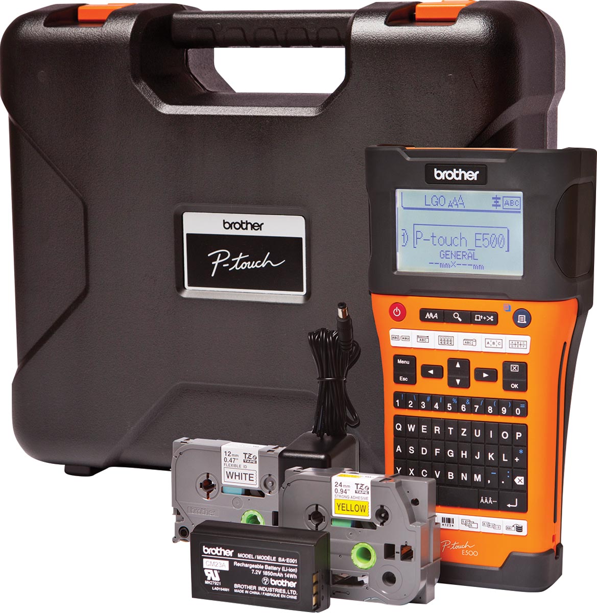 Brother beletteringssysteem PT-E550 met draagkoffer, 2 tapes, adapter en batterij