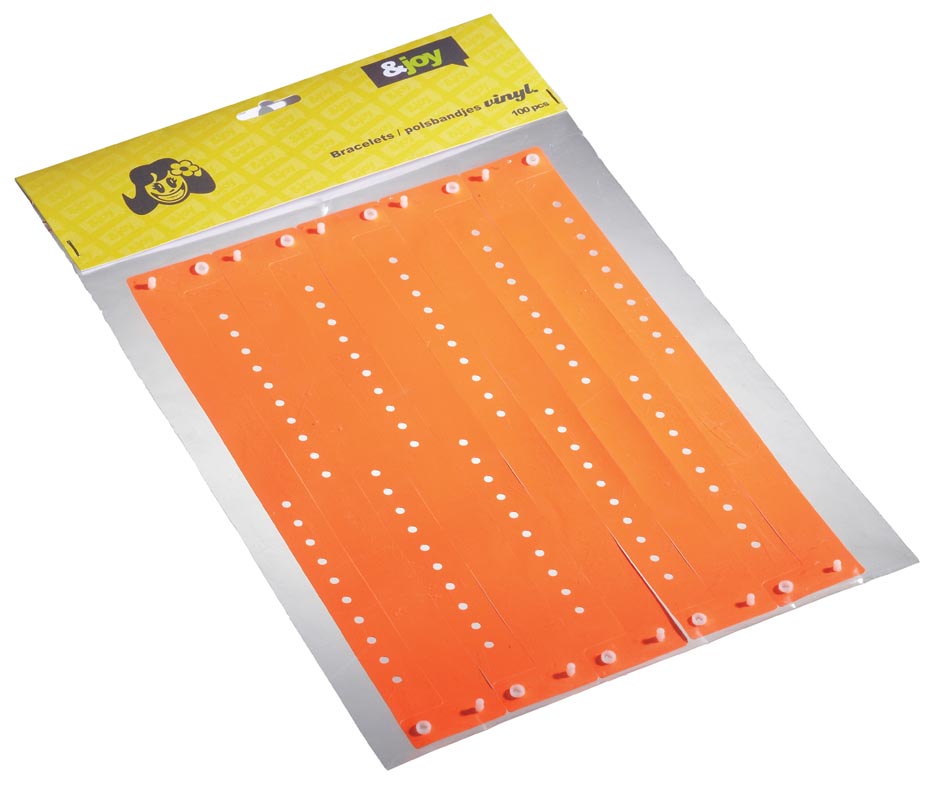Orakel polsbandjes Vinyl, oranje, pak van 100 stuks